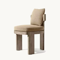 Ensemble de table et chaises de salle à manger d'extérieur en teck moderne et durable pour cour, hôtel, villa, jardin, meubles de patio