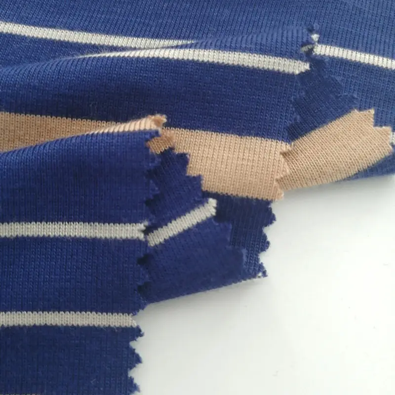 Tissu tricoté élastique et personnalisé, 1*1 côtelé, 3 couleurs, à rayures, pour sous-vêtements, 50 pièces