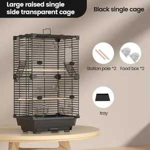 Manufacturer New Parrot Cage 1.0 Piece Metal Wire Transparent Bird Cage Side Open Cage Bird Living House