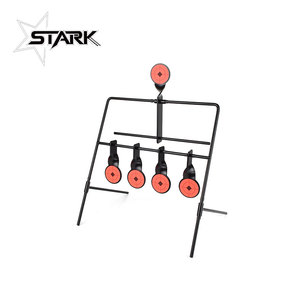 5-Station Auto Reset Shooting Target, 360&deg; Flip Metal Spinner for Archery &amp; <strong>Slingshot</strong> Practice, Portable Frame Stand - Product Image 1