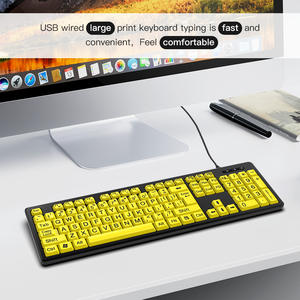 Nuevo Teclado USB con Cable Amarillo de Tamaño Completo con Letra Grande y Fuente Gruesa, Plug and Play para Personas Mayores con Discapacidad Visual y Miopía - Product Image 2