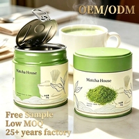 Boîte à thé scellée de qualité alimentaire personnalisée de 30g à 100g, emballage de luxe hermétique avec bouchon à vis en métal pour bonbons, chocolat, café, matcha, sucre