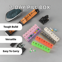 Boîte à médicaments portable rectangulaire personnalisée en PP, design moderne, pliable, multifonction, organiseur de pilules pour 7 jours, impression braille