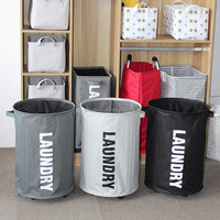Panier à linge pliable en tissu imperméable avec couvercle, type autoportant pour rangement