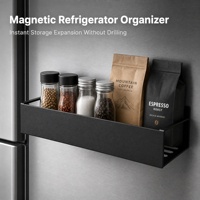 Étagère de rangement magnétique sans perçage pour réfrigérateur, organisateur mural pour porte-frigo