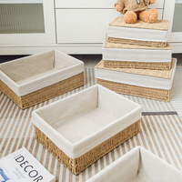 Petits paniers en osier pour organiser le panier de corde de papier avec le tiroir d'essuie-mains de doublure organisant le panier de réservoir de toilette