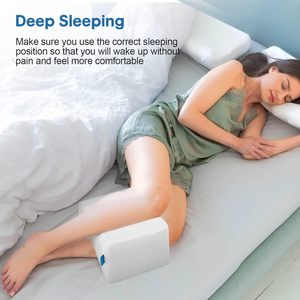 Oreiller ergonomique orthopédique en mousse à mémoire de forme pour les genoux et les jambes, réduisant la pression, pour dormir - Product Image 4