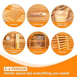 Sauna traditionnel canadien en cèdre pour 2 à 4 personnes, sauna à vapeur d'extérieur en coin avec poêle de chauffage interne TOULE 220V/6 KW - Product Image 6