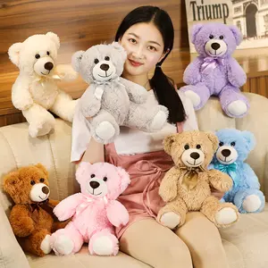 Wholesale Customize Multi Color Teddy Bear With Bowknot Plush Toys Peluche Teddy Bear Stuffed For Gift