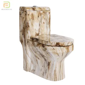 Moderne Art Stein Marmor Muster Toilette Bad ein Stück billig WC Keramik Toiletten schüssel