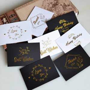 Cartes en papier <span class=keywords><strong>de</strong></span> haute qualité en gros noir merci je t'aime estampage <span class=keywords><strong>à</strong></span> chaud <span class=keywords><strong>carte</strong></span>-cadeau personnalisée - Product Image 3