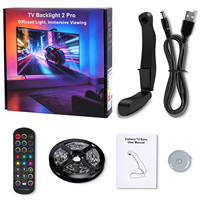 Bande LED RVB 5050 USB pour rétroéclairage TV, synchronisation des couleurs de l'écran, contrôle par application, lumière d'ambiance pour salle de jeu, découpable, IP33, vente en gros