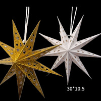 Ychon neuf branches creux étoile pendentifs suspendus Ramadan Eid Festival décorations fête irisé nid d'abeille classique étoile lanterne