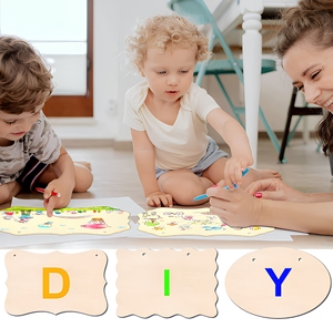 12 plaques rectangulaires en bois brut à suspendre pour porte, à brûler, à peindre, pour enseignes DIY - Product Image 6