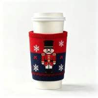 Manchon de tasse à café réutilisable MSYO avec logo personnalisé, en crochet, style pull de voyage, pour thé ou glace, motif pull de Noël