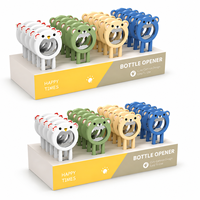 Ouvre-bouteille manuel multifonction en silicone et acier inoxydable, motif animal de dessin animé mignon, outil portable pour cuisine, bar et fête