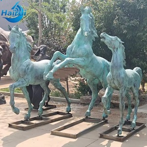 Statues de chevaux en bronze coulé grandeur nature pour jardin extérieur, sculpture pour manoir - Product Image 3