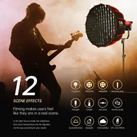 GVM Officiel PRO SD300B 300W Lumière LED contrôlée par DMX pour la production vidéo professionnelle 2700-6800K CCT CRI 97