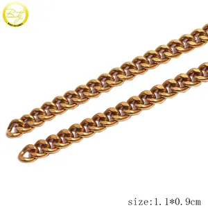 Metal Handbag Chain Wholesale Handbag Purse Accessories Link Chain Antique Gold Brand Metal Long Chain Handle For Wallet