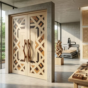 Puerta de Madera Sengon Ligera, Ecológica, Acabado Liso, Interior y Exterior, Tamaño Personalizado, Diseño Moderno y Clásico, para Hotel o Villa - Product Image 1