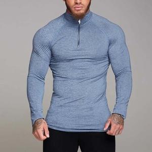 เสื้อยืดออกกำลังกายผู้ชายผ้าสแปนเด็กซ์ระบายอากาศได้ดี พิมพ์ลายตามสั่ง รับผลิตแบบ OEM ไซส์ใหญ่ คอกลม แห้งเร็ว แขนยาว - Product Image 2