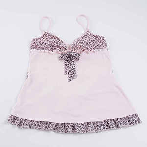 เสื้อกล้ามลายเสือดาวสีชมพูหวานสำหรับผู้หญิง แต่งลูกไม้ คอวี สายเดี่ยวผูกโบว์ สไตล์ลำลองสำหรับใส่ในชีวิตประจำวัน ประจำปี 2026 - Product Image 6