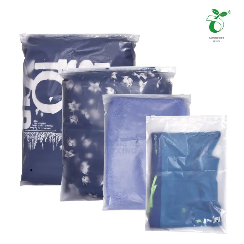 Custom Biodegradable Packaging Zipper Bags T Shirt Swimwear Zip Lock Clothing Bag