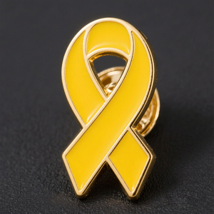 Pin de cinta de oro amarillo esmaltado del fabricante, broche de concientización sobre el cáncer infantil, broche de insignia rosa de esperanza, Pin de solapa - Product Image 6