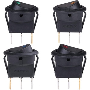 Illuminated Rocker Switch 20A <b>12V</b> <b>DC</b> 5 Pin With Led Blue Red Green Yellow Pack Of 20 - Product Image 3