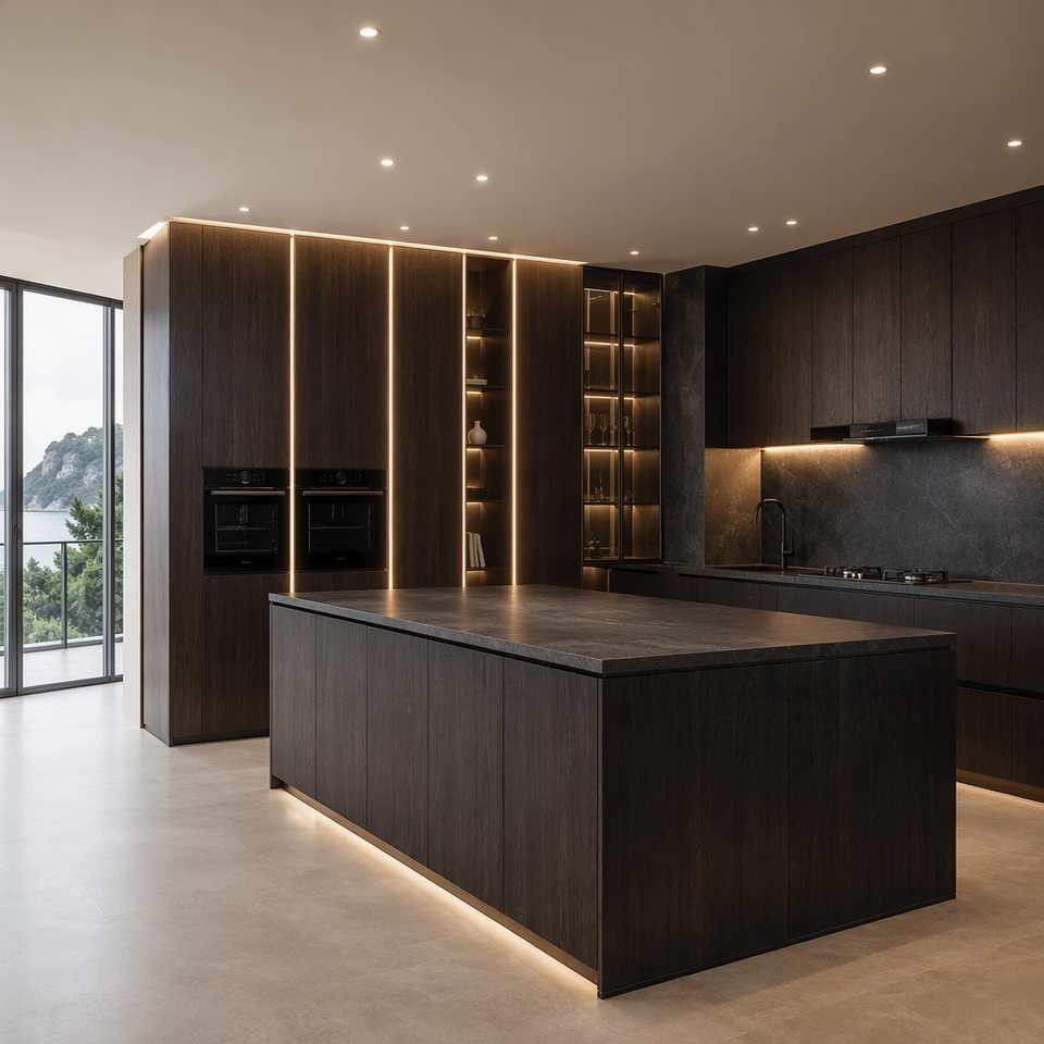 Custom Kitchen Cabinet Manufacturer Charcoal European Luxury Style ...