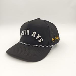 Casquette de baseball ajustable à 5 panneaux en polyester/coton de haute qualité, visière incurvée, imperméable, logo brodé personnalisé, style sportif léopard, golf - Product Image 4