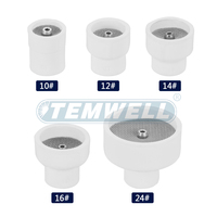 Buse en céramique blanche TEMWELL résistante aux hautes températures pour soudage TIG, personnalisable OEM, compatible avec les séries WP9, 17, 18, 20, 25, 26, Argon