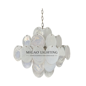 Lámpara de Araña de Cristal de Murano de Lujo, Estilo Medieval Francés, Cuadrada, con Capas Blancas en Forma de Nube, para Techos Altos, Villas y Hoteles - Product Image 1