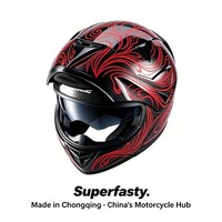 Casque de moto modulaire rabattable de haute qualité homologué ECE, motif flamme, double visière, casque de sécurité ABS pour la conduite sportive