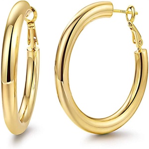 Pendientes de Aro de Acero Inoxidable Chapados en Oro, Joyería Fina de Moda al por Mayor, Accesorios para Mujer - Product Image 6