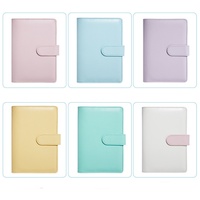 Carnet à spirales en cuir PU couleur macaron A5 A6, journal créatif à feuilles mobiles avec poche zippée, journal de voyage portable