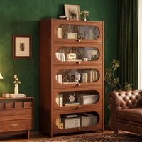 Bibliothèque murale moderne et minimaliste en bois sur mesure, anti-poussière, avec porte et grand rangement pour la maison, le bureau ou le salon