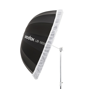 Ombrello riflettente parabolico Godox UB-165W 65 pollici 165 cm <span class=keywords><strong>bianco</strong></span> e <span class=keywords><strong>nero</strong></span> per studio fotografico con diffusore in tessuto <span class=keywords><strong>nero</strong></span> e argento - Product Image 5