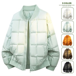 Manteau en coton à col baseball pour homme, hiver, épais, chaud, couleur unie, coupe ample, vêtement d'extérieur - Product Image 3