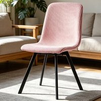 Chaise de salle à manger moderne à dossier haut, chaise de cuisine à pieds en métal courbé marron, chaise de salle à manger de luxe, chaises de salle à manger nordiques modernes roses