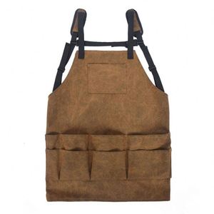 Free sample Wholesale Heavy Duty Waxed Canvas <b>Work</b> Tool <b>Apron</b> with Tool Pockets - Product Image 2