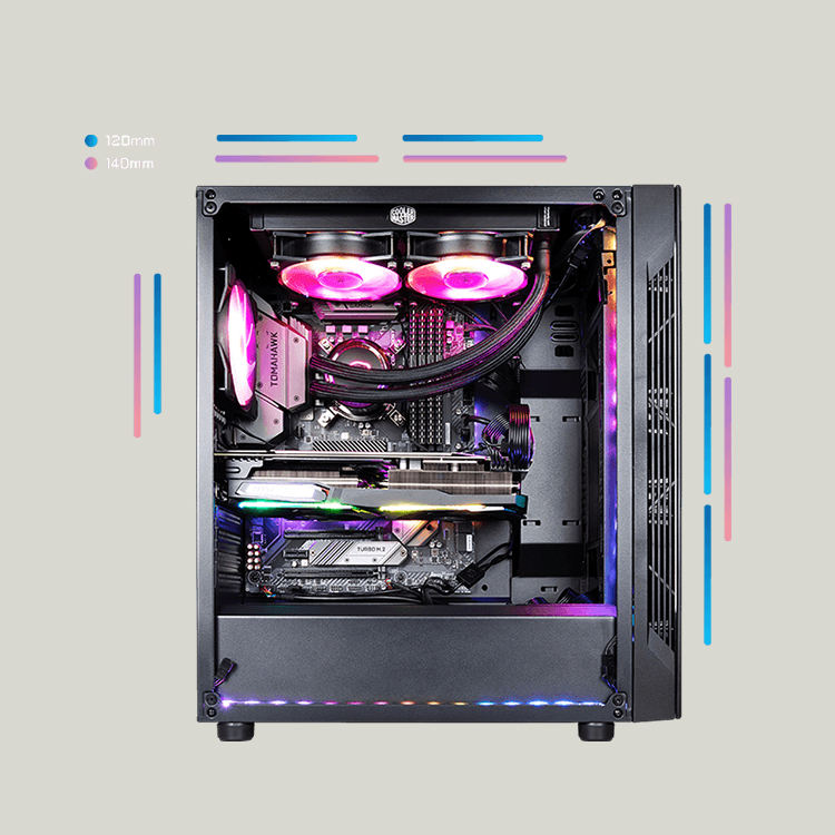 MSI MAG VAMPIRIC 011C Mid Tower Gaming PC Case with RGB Fans