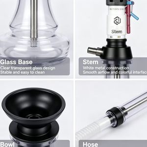 Ensemble de chicha moderne en acier inoxydable avec technique miroir, fumée douce et coffret cadeau russe - Product Image 1