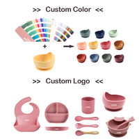 Vente en gros de bols en silicone sans BPA, assiette pour bébé, bol à ventouse pour bébé, ensemble de bols en silicone pour bébé avec cuillère et fourchette
