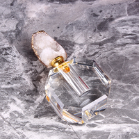 Flacon de parfum en cristal octogonal, 1 pièce, en pierre d'agate naturelle, bijou décoratif