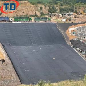 จีโอเมมเบรนสำหรับฝังกลบหลุม1มม. 2มม. HDPE บ่อเลี้ยงปลาซับในเขื่อนกันซึมกันน้ำ1.5มม. - Product Image 1