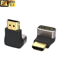 Adaptateur d'extension HDMI 2.1 8K mâle vers femelle à 90/270 degrés, en aluminium, pour Micro Mini HDMI