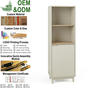Armoire de rangement haute durable en bambou durable pour <span class=keywords><strong>cuisine</strong></span>, <span class=keywords><strong>salon</strong></span>, chambre à coucher, type autoportant, meuble de rangement minimaliste - Product Image 1