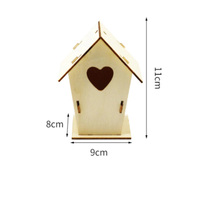Cage à oiseaux graffiti en bois pour enfants, pendentif de nid d'oiseau en bois DIY, simulation créative mosaïque décoration extérieure nid d'oiseau