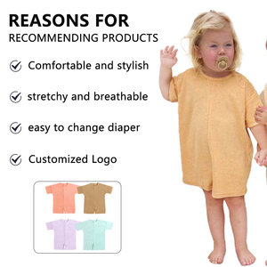Combinaisons pour bébé en tissu éponge à manches courtes, personnalisées, neuves, d'été, unisexes, fabriquées par des professionnels - Product Image 2